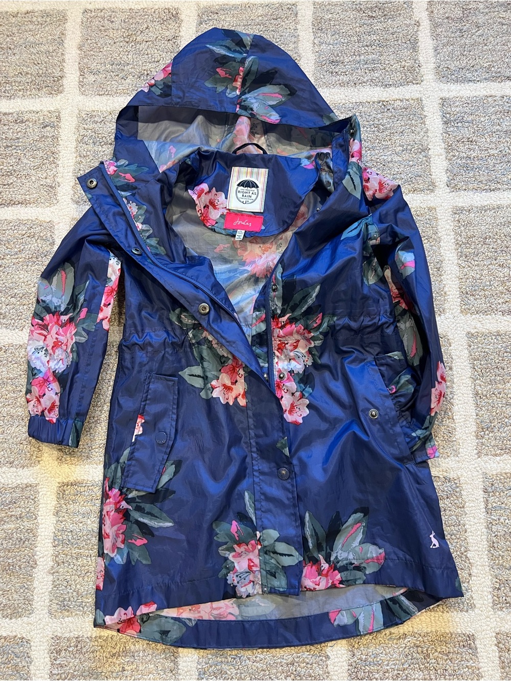 Joules | 6Y Floral Hooded Raincoat